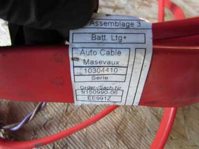 BMW Positive Battery Cable, Below Floor 61129150990 F10 535i 550i F12 640i 650i10